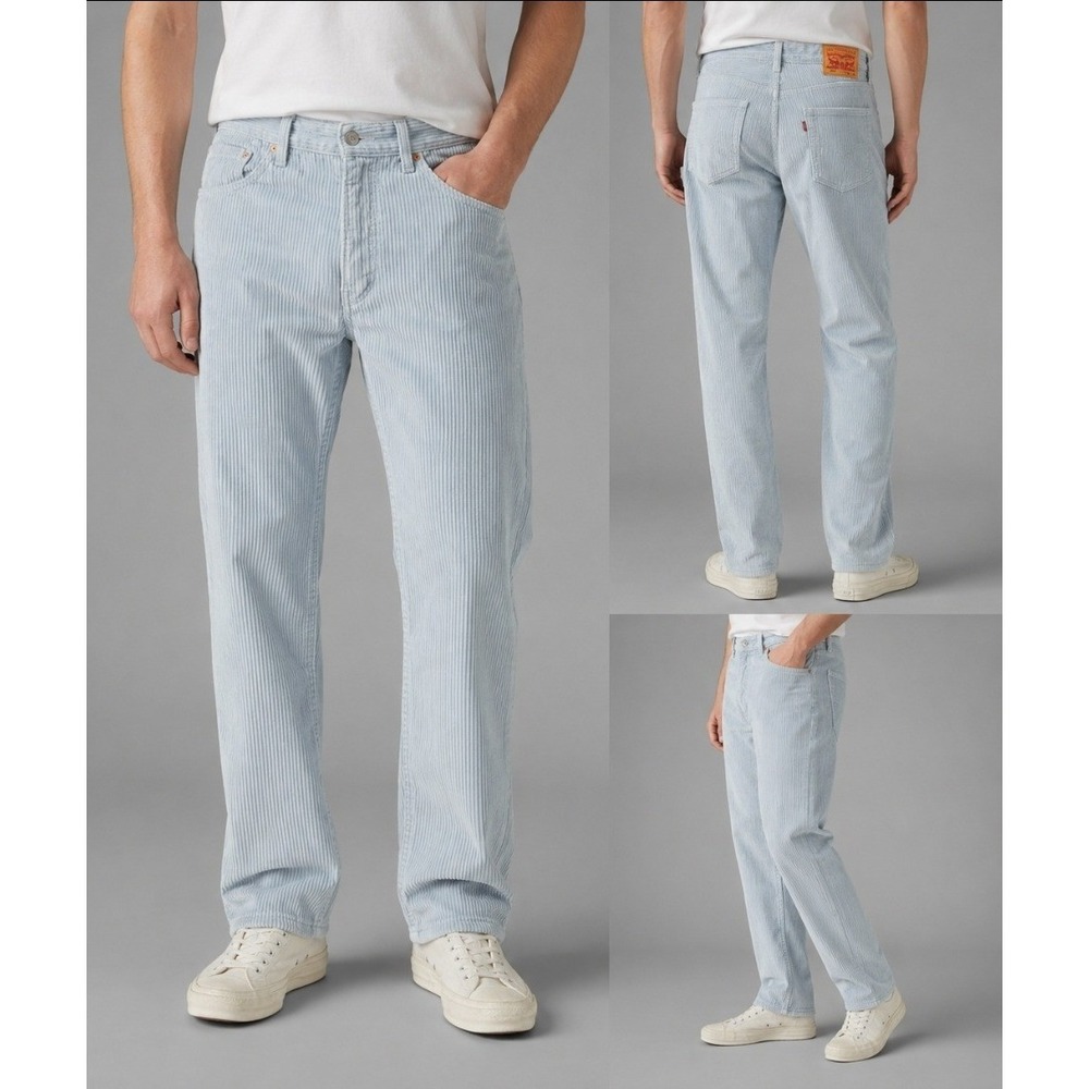 Levi's 514 Straight Fit Corduroy Pants‎ Mens 36x30 Blue Gray Light Wash Cords 36